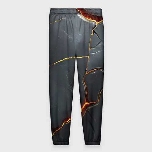 Мужские брюки Серая текстура с золотым изломом / 3D-принт – фото 2