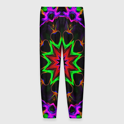 Мужские брюки Неоновая геометрия узоры / 3D-принт – фото 2