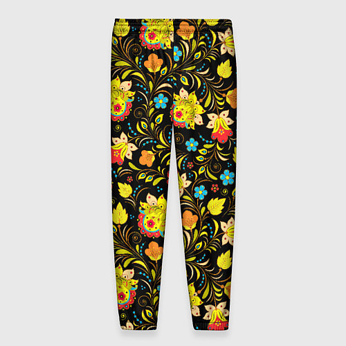 Мужские брюки Хохлома цветы / 3D-принт – фото 2