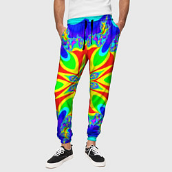 Брюки на резинке мужские Неоновая психоделика узор, цвет: 3D-принт — фото 2