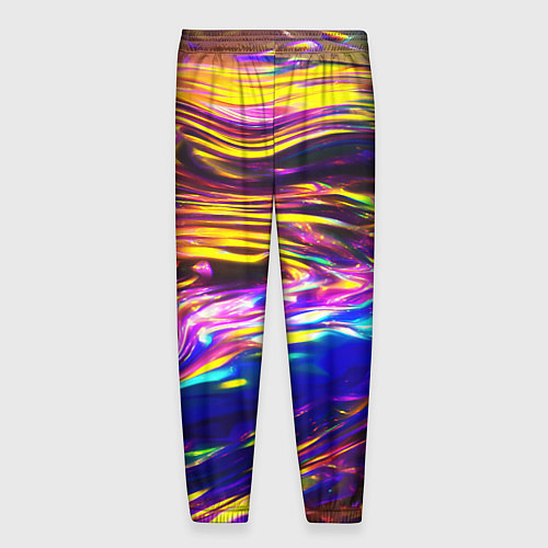 Мужские брюки Неоновые полосы текстура / 3D-принт – фото 2