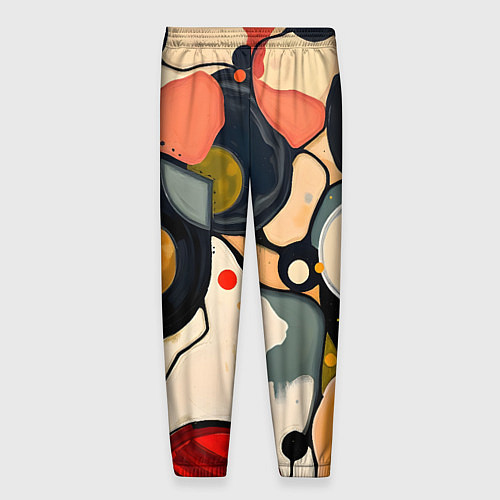 Мужские брюки Абстракция с кругами и краской / 3D-принт – фото 2