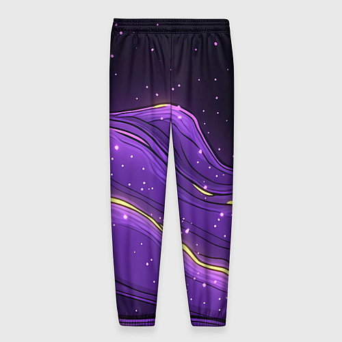 Мужские брюки Фиолетовая текстура с золотыми звездочками / 3D-принт – фото 2