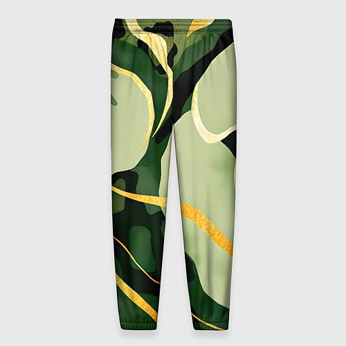 Мужские брюки Зеленый природный паттерн / 3D-принт – фото 2