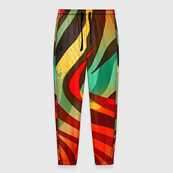 Брюки на резинке мужские Жаркая полосатая абстракция, цвет: 3D-принт