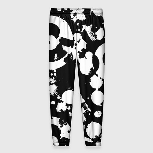 Мужские брюки Модная чб абстракция - нейроарт / 3D-принт – фото 2
