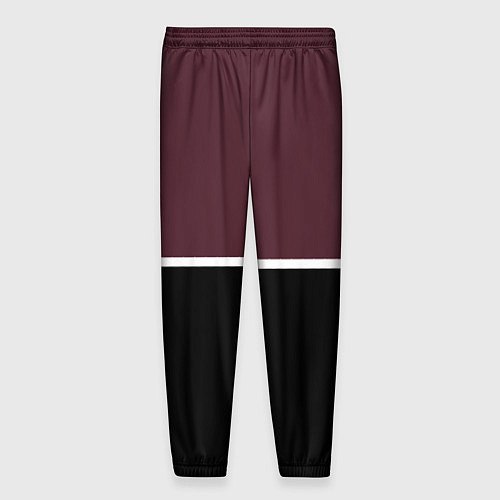 Мужские брюки Sport сливово-чёрный с полосой / 3D-принт – фото 2
