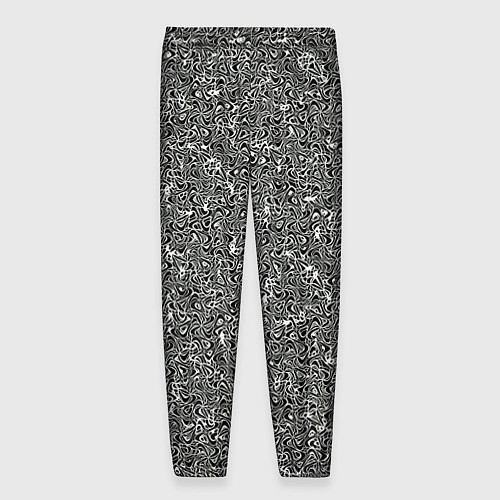 Мужские брюки Чёрно-белый искажённый узор / 3D-принт – фото 2