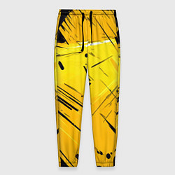Мужские брюки Желтая краска на черном фоне