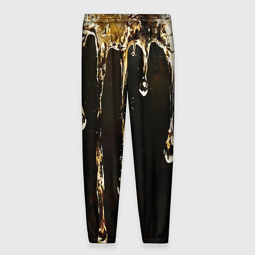 Мужские брюки Мед на коричневой текстуре / 3D-принт – фото 2