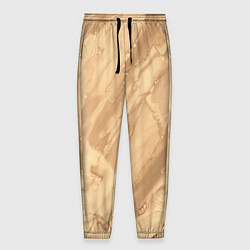 Брюки на резинке мужские Бежевая текстура каменная мрамор, цвет: 3D-принт
