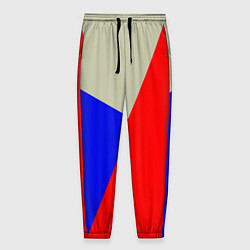 Брюки на резинке мужские Серо-сине-красный трёхцветный, цвет: 3D-принт