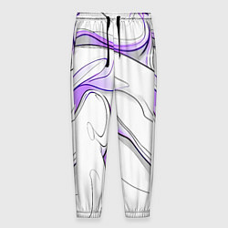 Мужские брюки Черные и фиолетовые линии на белом