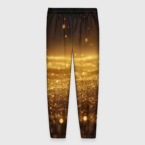 Мужские брюки Золотая пыль на черном / 3D-принт – фото 2