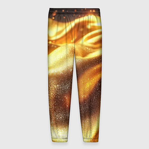 Мужские брюки Золотая текстура волнистая / 3D-принт – фото 2
