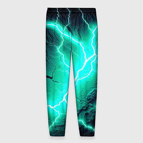 Мужские брюки Color light blue black / 3D-принт – фото 2