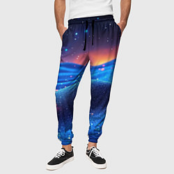 Брюки на резинке мужские Синяя дюна - текстура, цвет: 3D-принт — фото 2