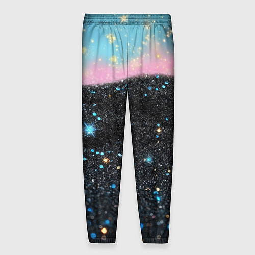 Мужские брюки Блестящая текстура на черном / 3D-принт – фото 2