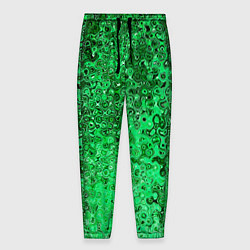 Брюки на резинке мужские Зелёный малахит абстрактная текстура, цвет: 3D-принт