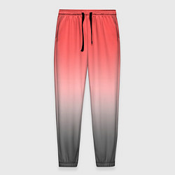 Брюки на резинке мужские Бледный красно-серый градиент, цвет: 3D-принт