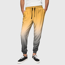 Брюки на резинке мужские Бледный жёлто-серый градиент, цвет: 3D-принт — фото 2
