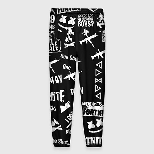 Мужские брюки Черно белые логотипы игр / 3D-принт – фото 2