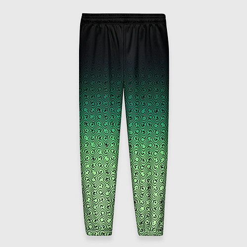 Мужские брюки Чёрно-зелёный градиент с узором / 3D-принт – фото 2