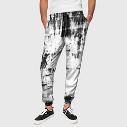 Брюки на резинке мужские Color black and white, цвет: 3D-принт — фото 2