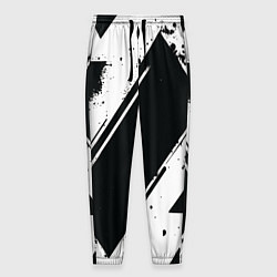 Брюки на резинке мужские Color black white, цвет: 3D-принт