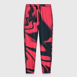 Брюки на резинке мужские Color black red, цвет: 3D-принт