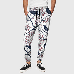 Брюки на резинке мужские Вороны на ветках, цвет: 3D-принт — фото 2
