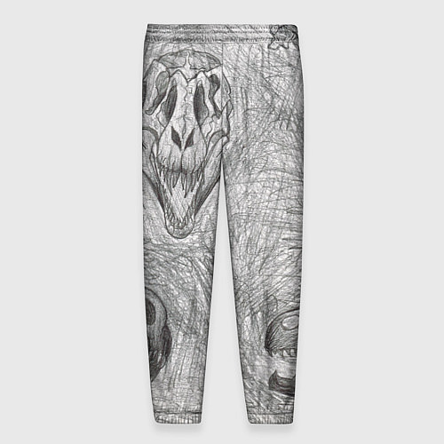 Мужские брюки Черепа динозавров - эскиз / 3D-принт – фото 2