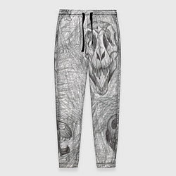 Брюки на резинке мужские Черепа динозавров - эскиз, цвет: 3D-принт