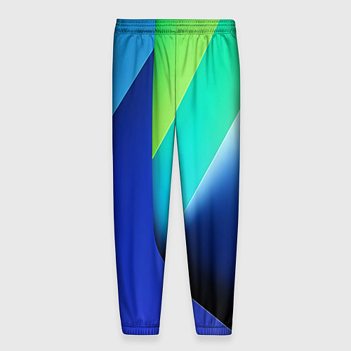 Мужские брюки Color blue green / 3D-принт – фото 2