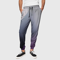 Брюки на резинке мужские Color grey with stripes, цвет: 3D-принт — фото 2