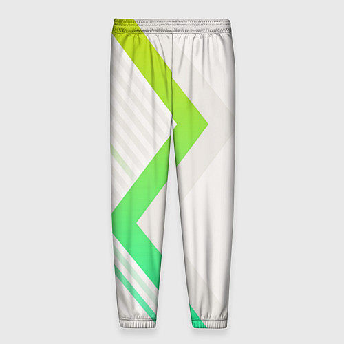 Мужские брюки Color white line green / 3D-принт – фото 2