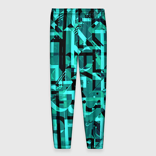 Мужские брюки Неоновый голубой объёмный эффект / 3D-принт – фото 2
