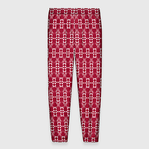 Мужские брюки Красно белый геометрический узор ретро / 3D-принт – фото 2