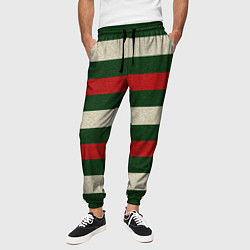 Брюки на резинке мужские Цветные лини текстура ткани, цвет: 3D-принт — фото 2
