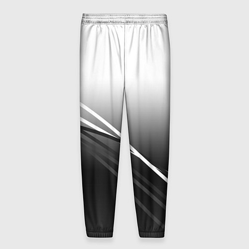 Мужские брюки Градиент с полосами из белого в тёмный / 3D-принт – фото 2