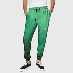 Брюки на резинке мужские Градиент текстурный зелёный, цвет: 3D-принт — фото 2