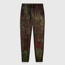 Мужские брюки Абстракция - green fabric soaked in red paint