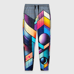Брюки на резинке мужские Геометрическое абстрактное граффити, цвет: 3D-принт