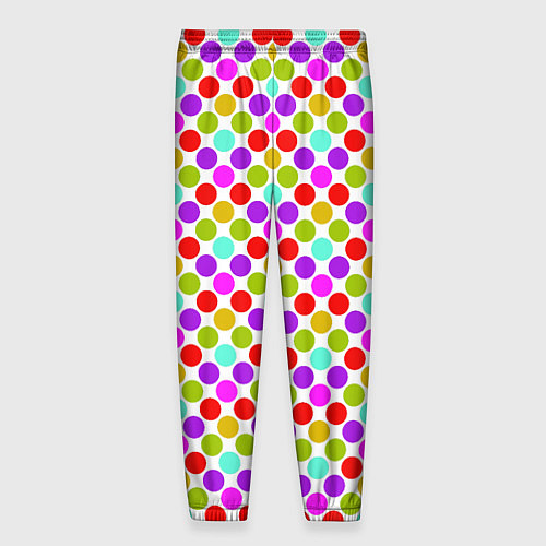 Мужские брюки Разноцветный горох на белом / 3D-принт – фото 2