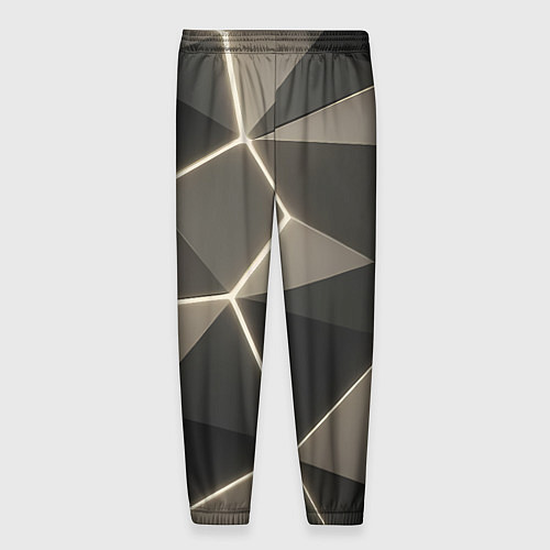Мужские брюки Серая объемная текстура с гранями / 3D-принт – фото 2