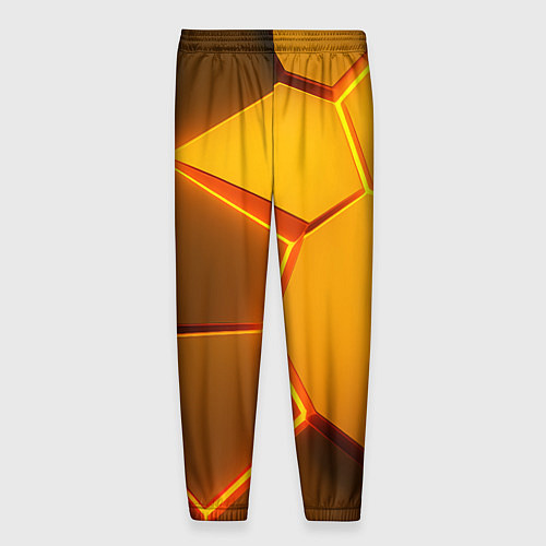 Мужские брюки Желтые неоновые соты - текстура / 3D-принт – фото 2