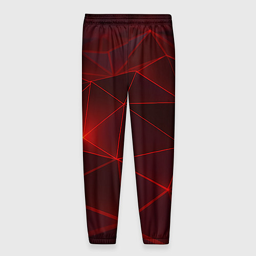 Мужские брюки Красные полигоны с неоном / 3D-принт – фото 2