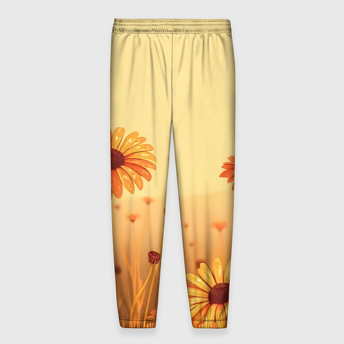 Мужские брюки Цветы на закате / 3D-принт – фото 2