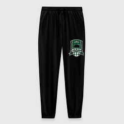 Брюки на резинке мужские ФК Краснодар - лого на черном, цвет: 3D-принт