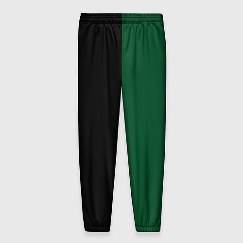 Мужские брюки ФК Краснодар - лого на черном с зеленым / 3D-принт – фото 2